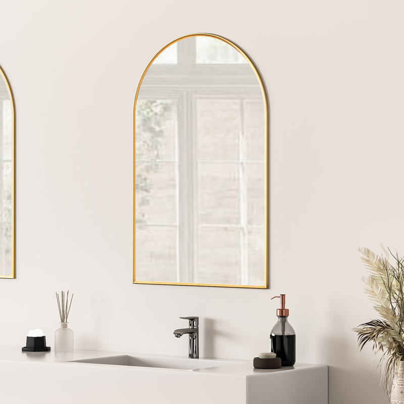 Nettuno 36" Gold and Silver Rectangular Bathroom Vanity Mirror