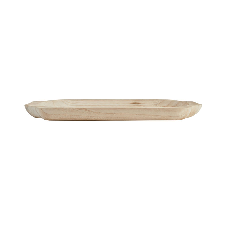 Handmade Light Brown Solid Wood Rectangular Vanity Tray