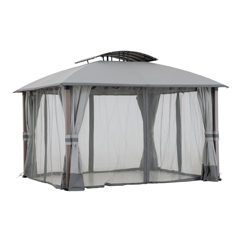 Fremont 11x13 Gray Soft Top Gazebo with Galvanized Steel Frame