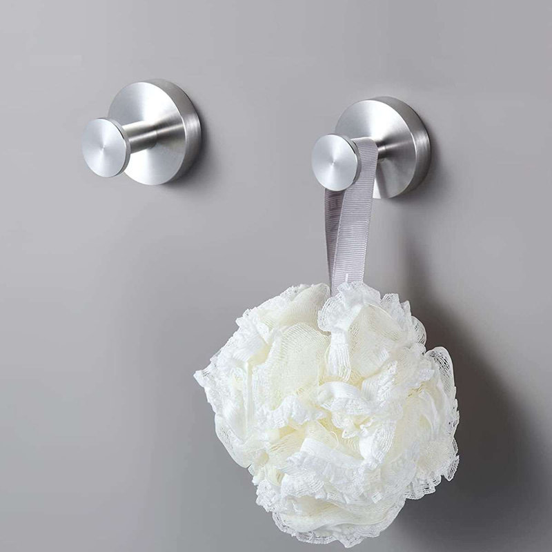Silver Stainless Steel Wall Mounted Bathroom Towel Hooks