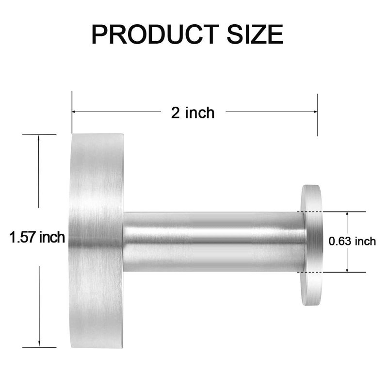 Silver Stainless Steel Wall Mounted Bathroom Towel Hooks
