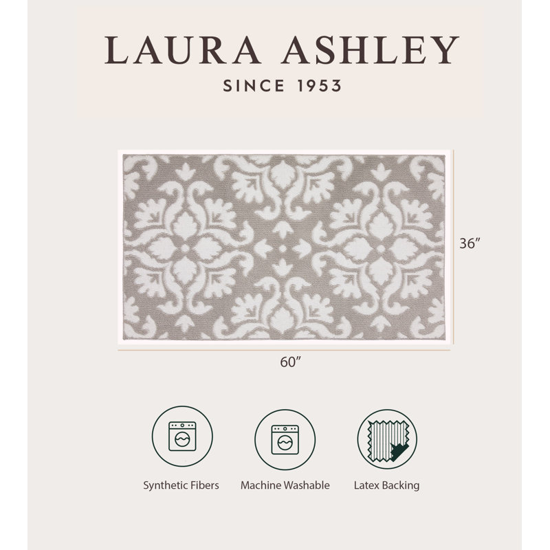 Light Grey & White Geometric Easy-Care Area Rug, 60"x36"