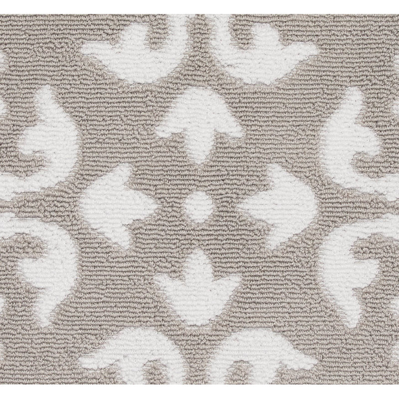 Light Grey & White Geometric Easy-Care Area Rug, 60"x36"