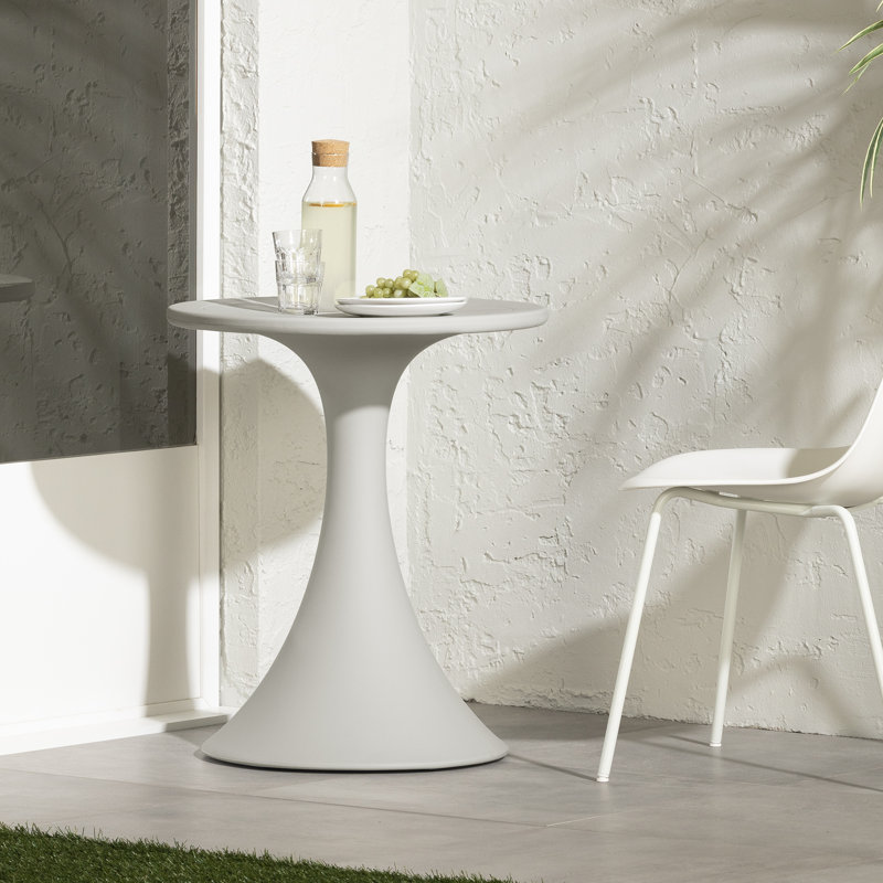 Greige Polyethylene Outdoor Bistro Table, 24"