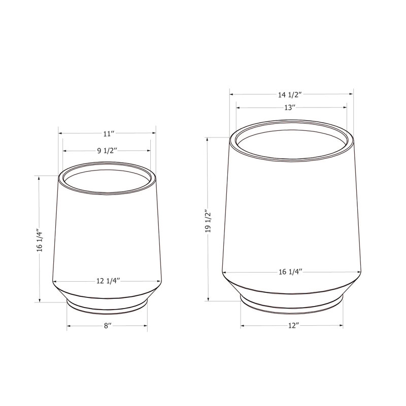 Gray Polyethylene Outdoor/Indoor Planter Set