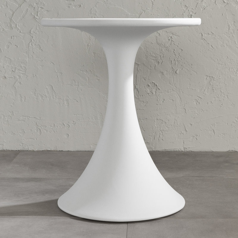 White Polyethylene Outdoor Bistro Table, 24-Inch