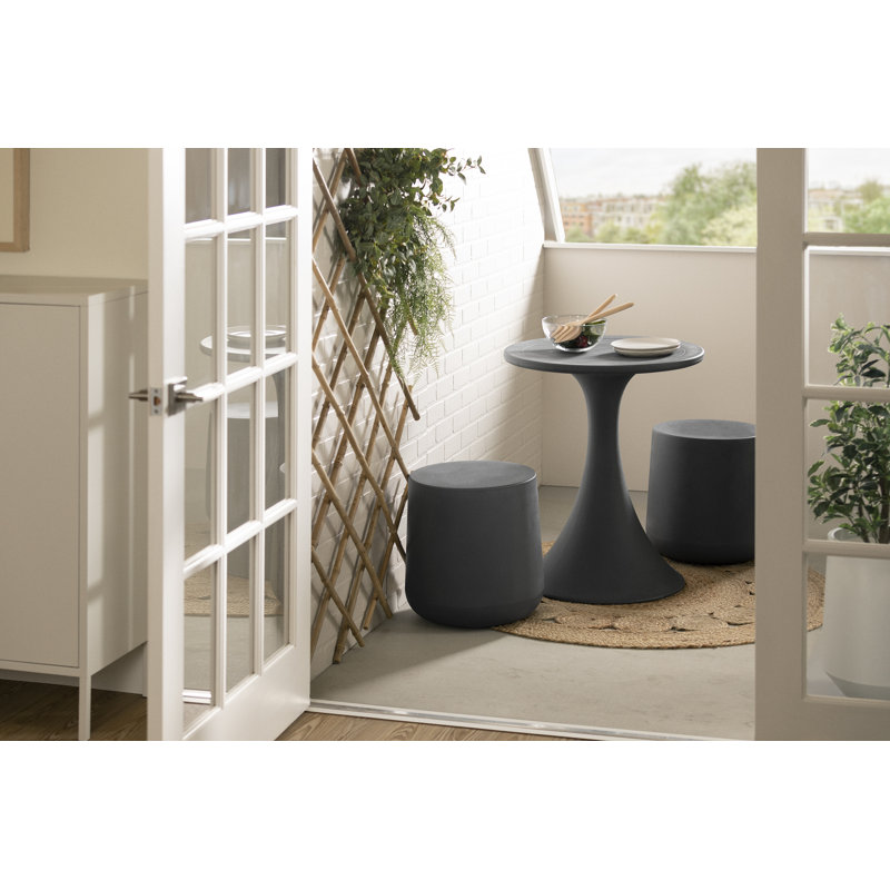 Dalya Dark Gray Polyethylene Outdoor Bistro Table