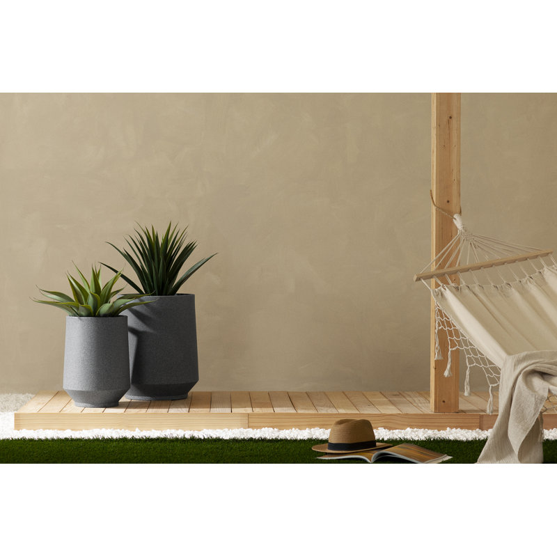 Gray Polyethylene Outdoor/Indoor Planter Set