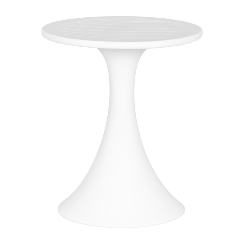 White Polyethylene Outdoor Bistro Table, 24-Inch