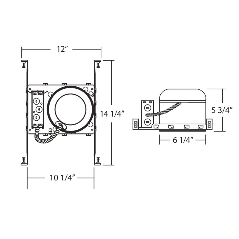 4'' Metal Recessed Lighting Housing for New Construction