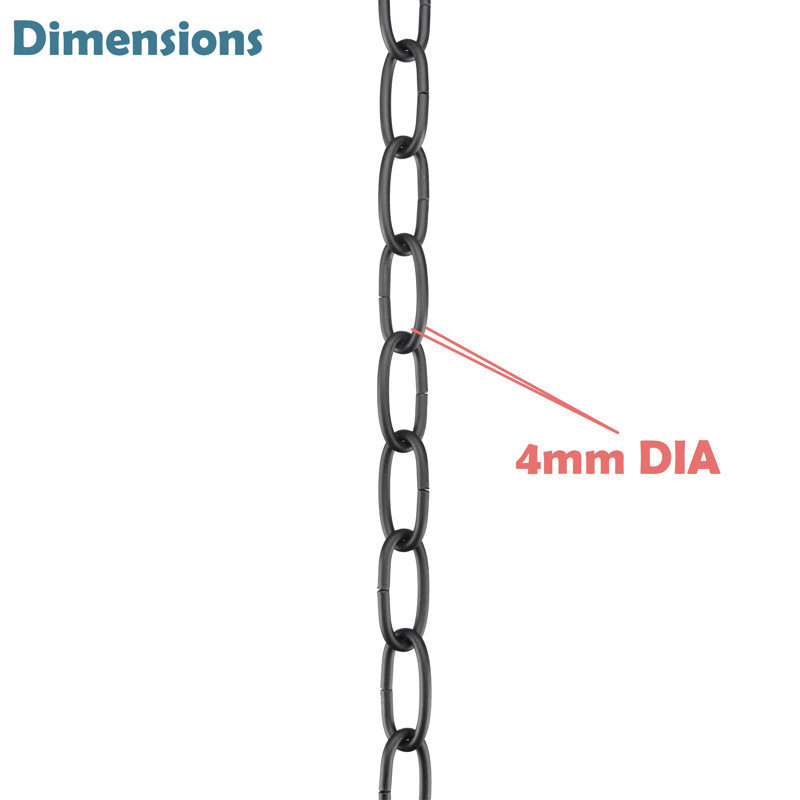 3-Foot Black Heavy Duty Steel Chain for Hanging Fixtures