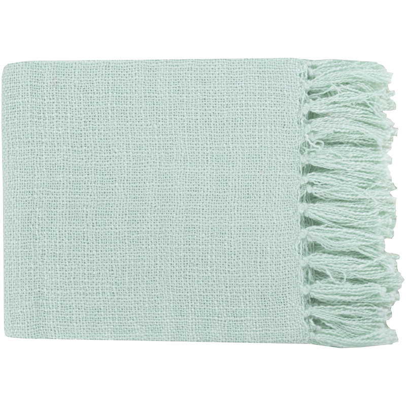 Mint Acrylic Fringe Reversible Throw Blanket