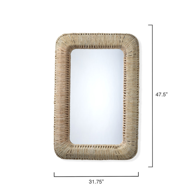 Raelyn Natural Corn Rope Wrapped Rectangular Wall Mirror