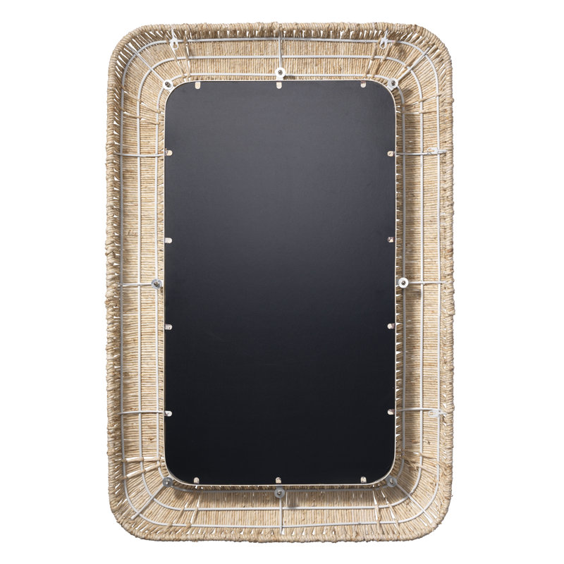 Raelyn Natural Corn Rope Wrapped Rectangular Wall Mirror