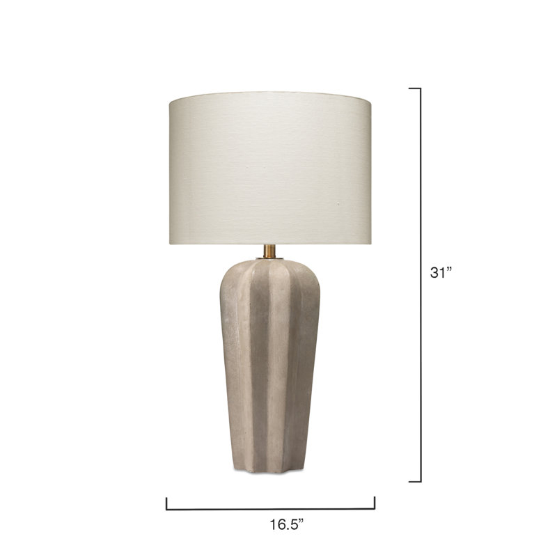 Raleigh 19.5'' White Concrete Buffet Table Lamp with 3-Way Switch