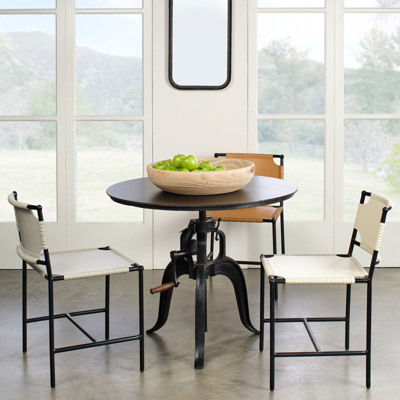 Asher Luxe White Leather Upholstered Dining Chair with Metal Frame