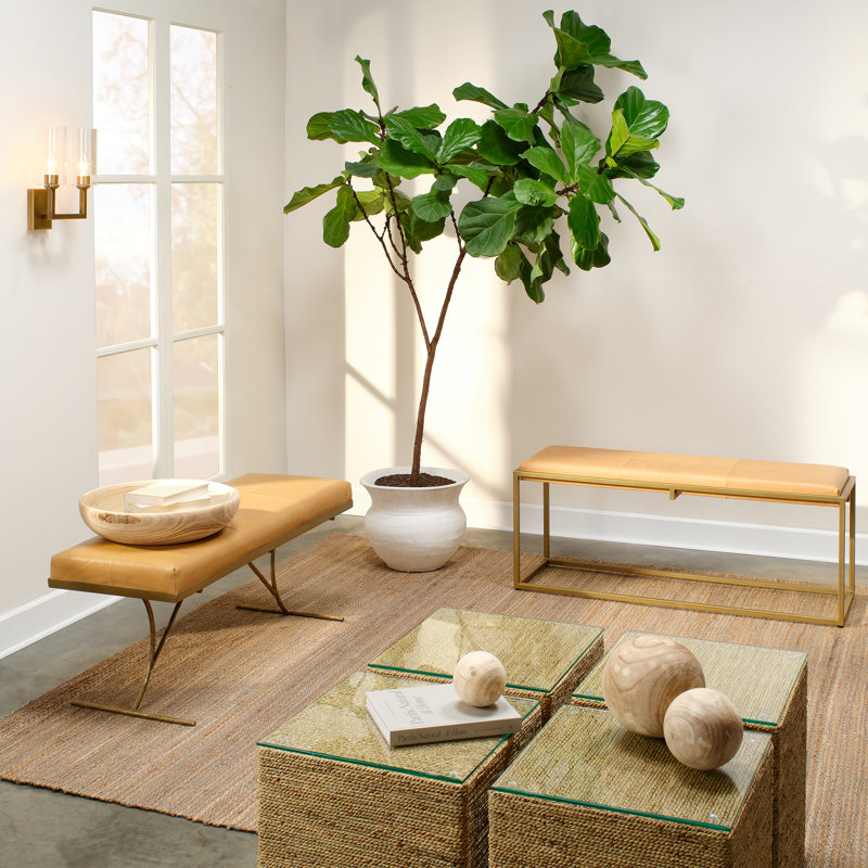Captain Square Brown Glass Coastal Side Table