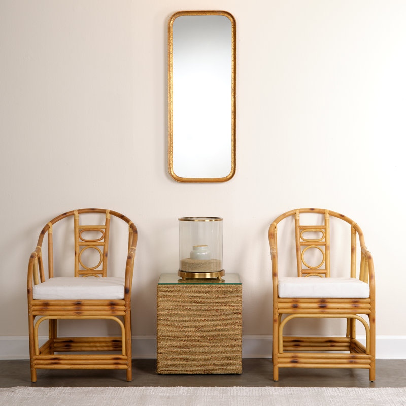 Captain Square Brown Glass Coastal Side Table