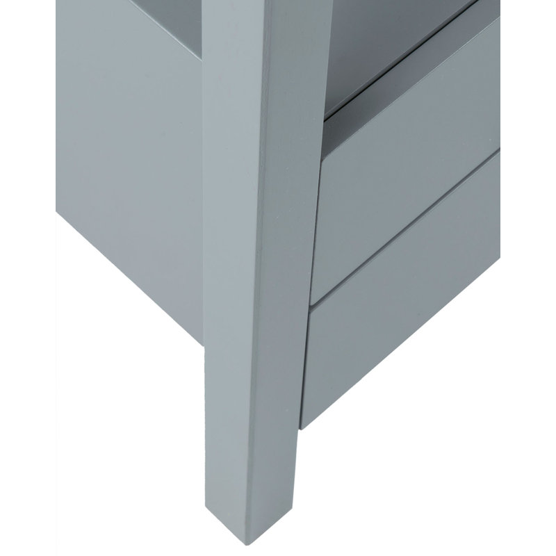 Easton Modern Gray Acacia Wood 2-Drawer Nightstand