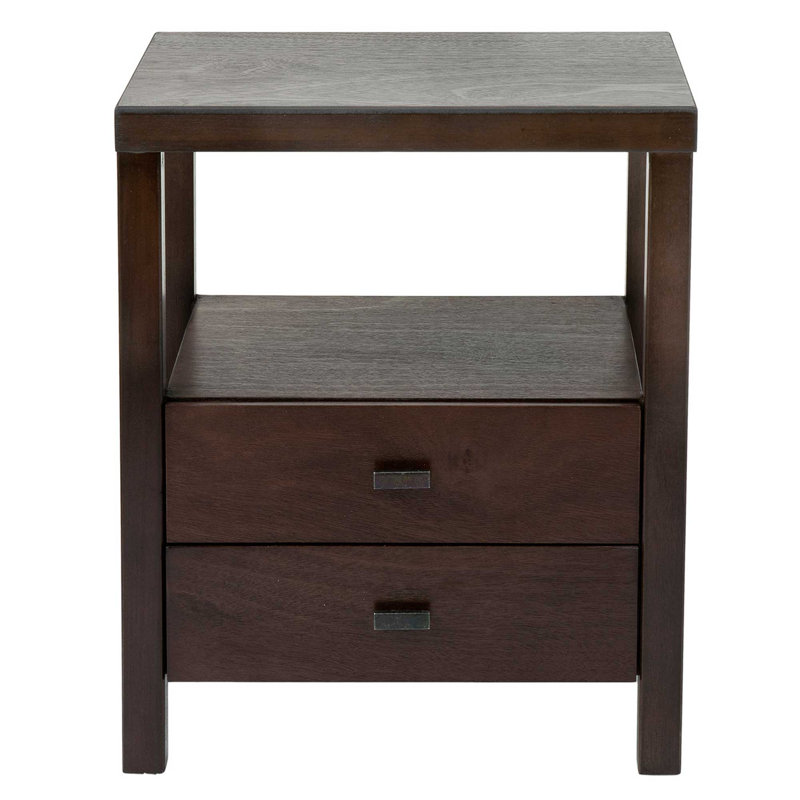 Westwood Acacia Solid Wood 2-Drawer Nightstand - Brown