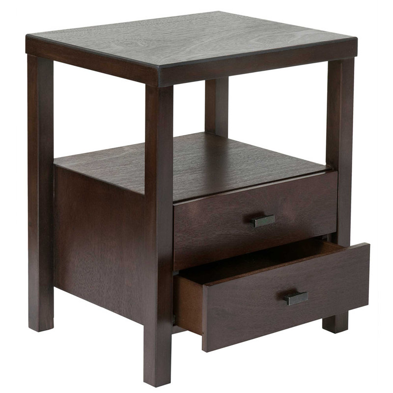 Westwood Acacia Solid Wood 2-Drawer Nightstand - Brown