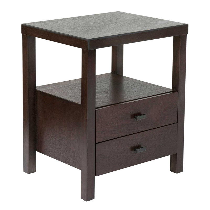 Westwood Acacia Solid Wood 2-Drawer Nightstand - Brown