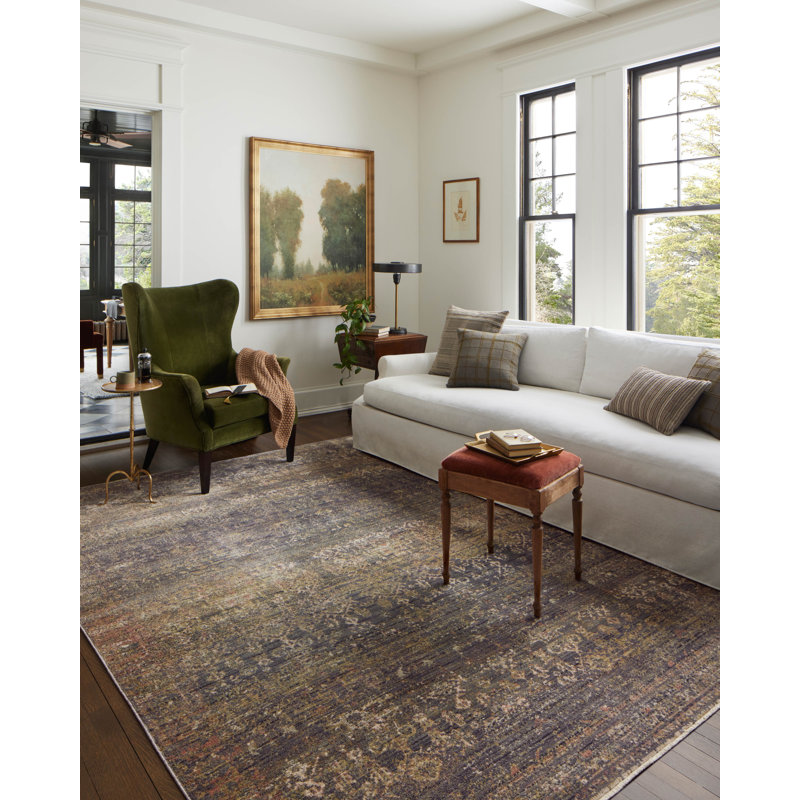 Bradbury Black and Brown Rectangular Synthetic Area Rug