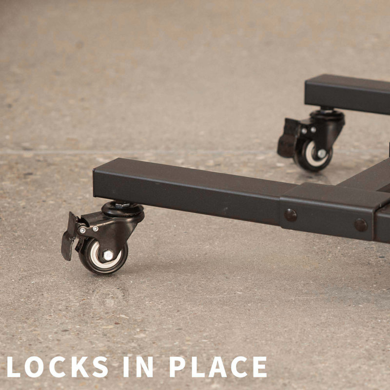 Adjustable Black Mobile TV Cart with Locking Wheels for 13''-50'' Screens