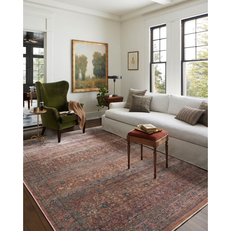 Modern Blue Rectangular Low Pile Area Rug 48"L x 31"W