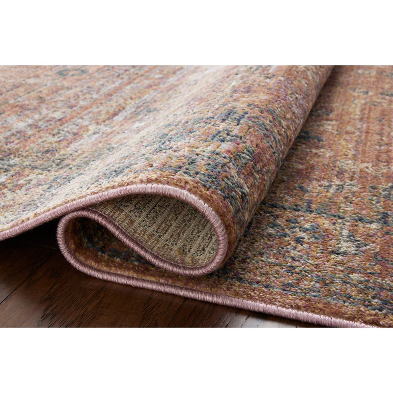 Modern Blue Rectangular Low Pile Area Rug 48"L x 31"W