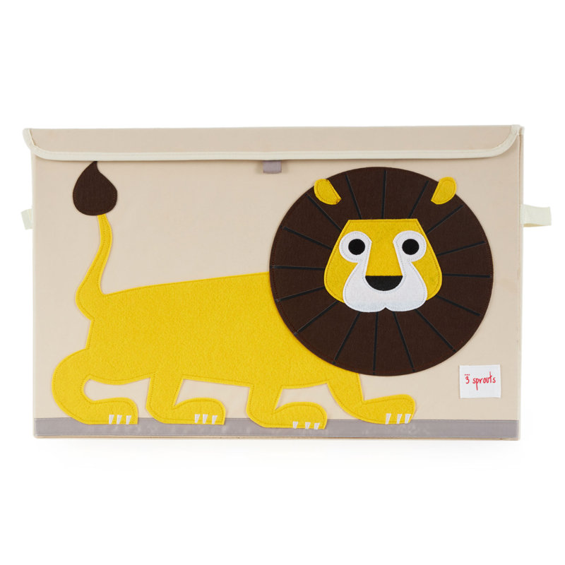 Tan and Yellow Lion Collapsible Toy Chest Storage Bin