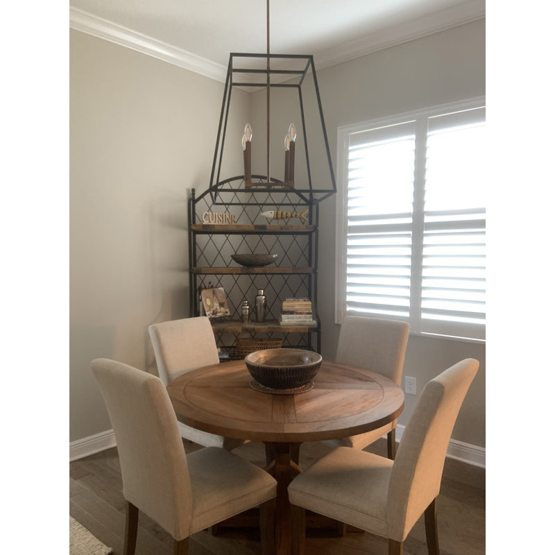 Bronze 4-Light Geometric Pendant with Glass and LED