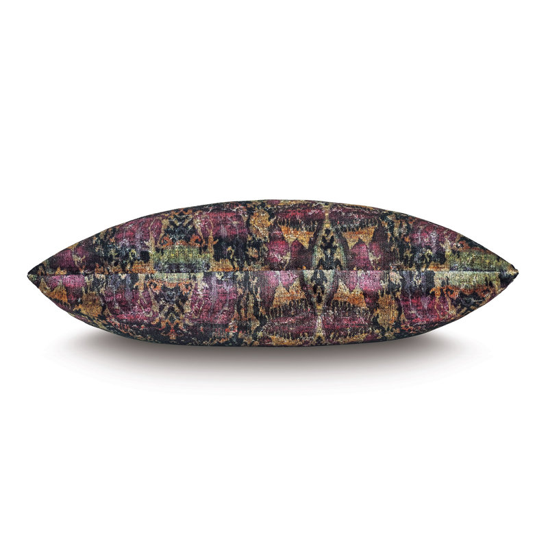 Byzantium Purple and Gold Velvet Rectangular Lumbar Pillow