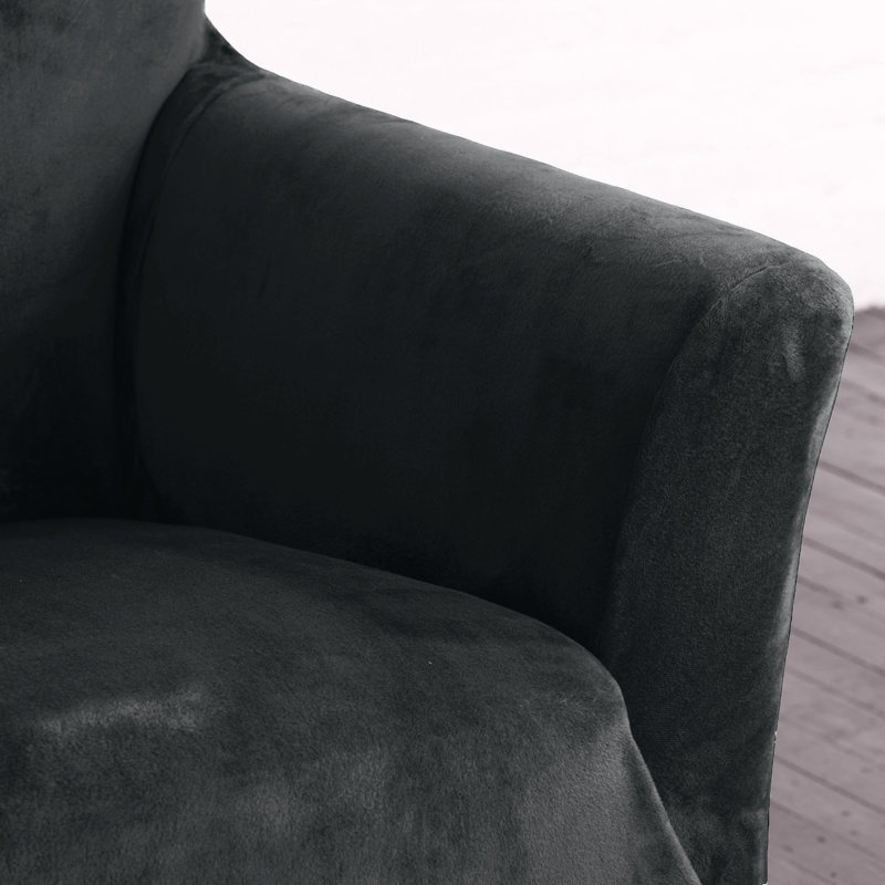 Wild Dove Grey Velvet Plush Stretch Recliner Slipcover