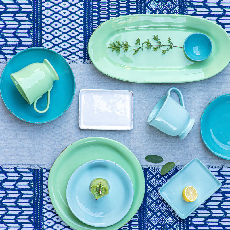 Sage Green Ceramic Rectangular Serving Tray