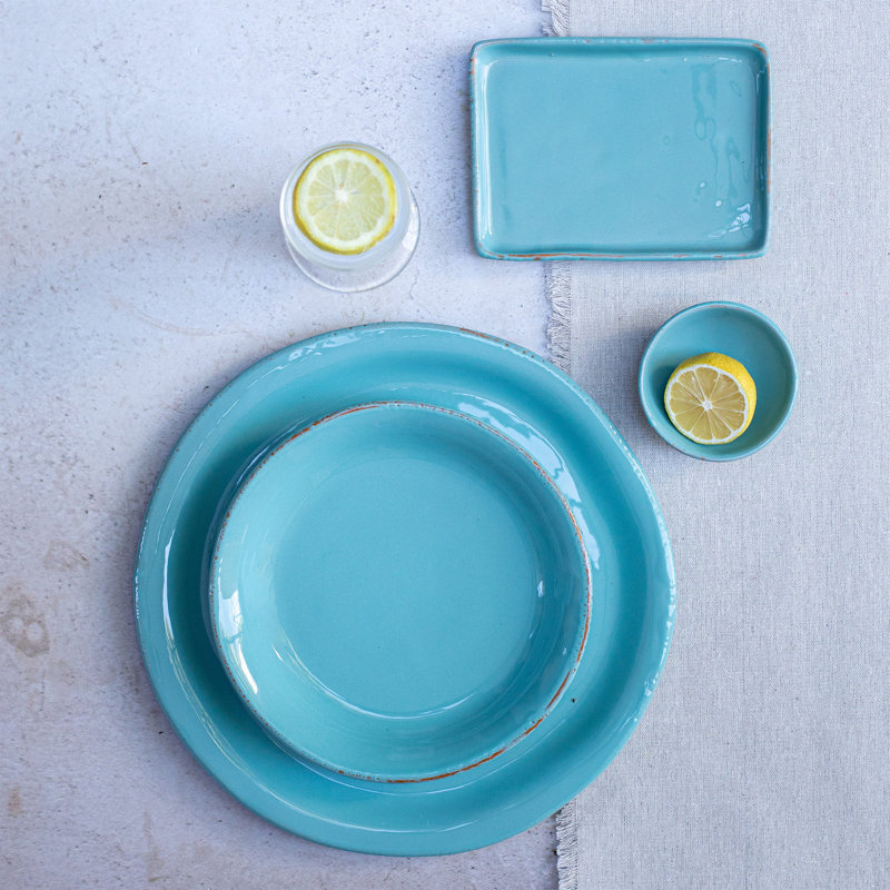 Sage Green Ceramic Rectangular Serving Tray