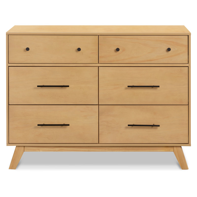 Otto Honey 6-Drawer Double Dresser with Metal Hardware