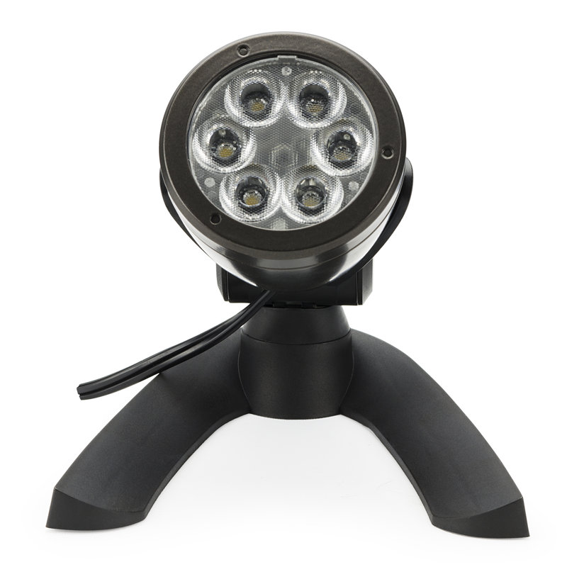 Black 6-Watt Waterproof LED Spotlight for Pond and Garden