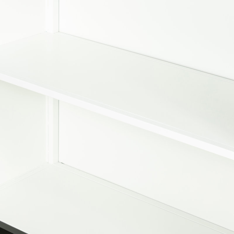 Contemporary Black and White Iron Glass Panel Curio Cabinet