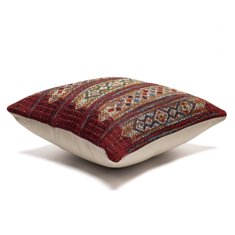 Red and Multicolor 12" x 18" Geometric Indoor/Outdoor Pillow
