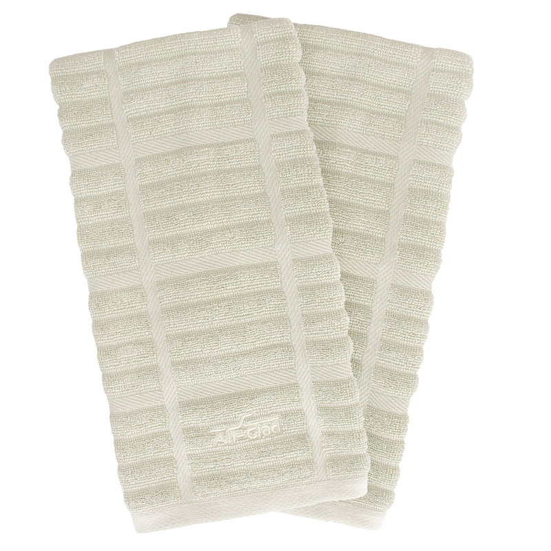 Beige Terry Cotton Kitchen Towel Set, 17"x30"