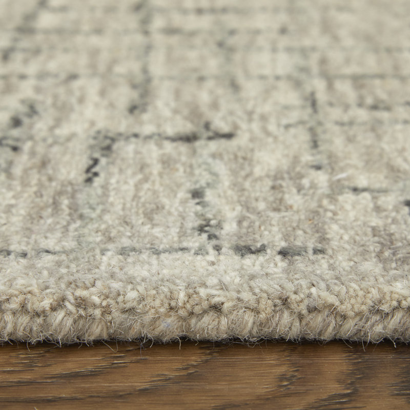 Gray Hand-Tufted Wool and Cotton 8' x 10' Rug