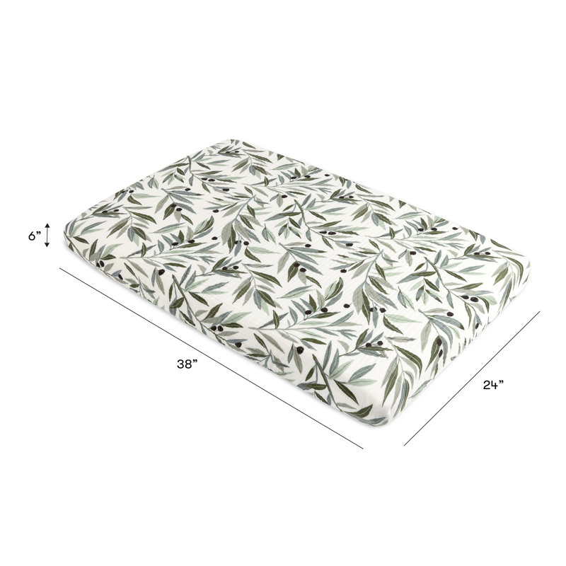 Organic Cotton Olive Branches Muslin Mini Crib Sheet