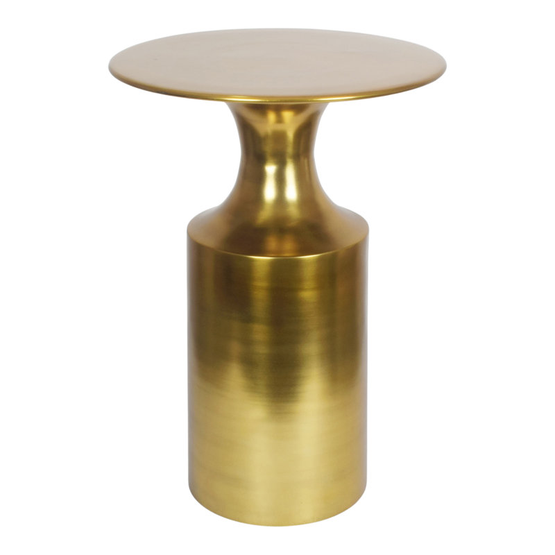 Gold Round Aluminum Pedestal Accent Table