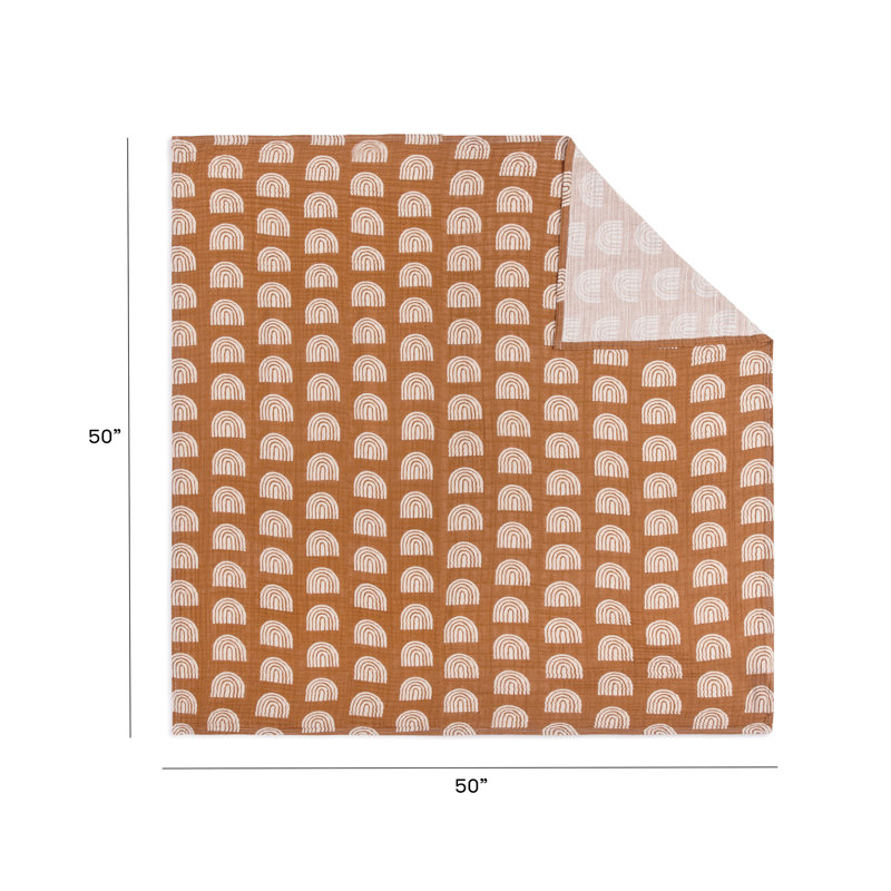 Terracotta Rainbow Organic Cotton Muslin Swaddle Blanket