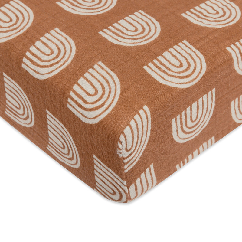 Terracotta Rainbow Organic Cotton Toddler Crib Sheet