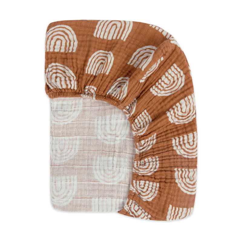 Terracotta Rainbow Organic Cotton Toddler Crib Sheet