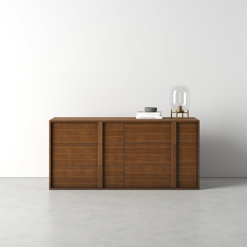 Walnut Double Dresser with Soft Close Drawers