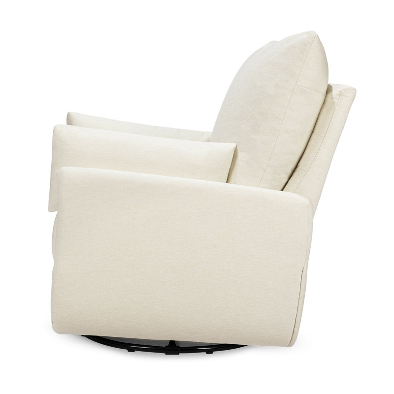 Vanilla Upholstered U-Shaped Swivel Glider Chair