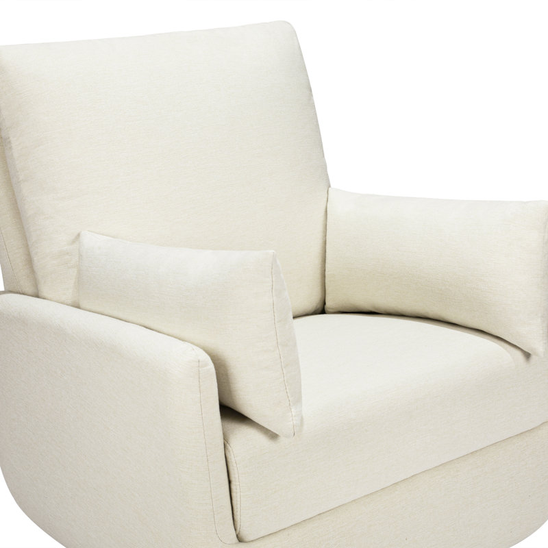 Vanilla Upholstered U-Shaped Swivel Glider Chair